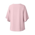 thumbnail image 5 of VEKDONE Womens 3/4 Length Sleeve Tops Summer Loose Fit V-Neck Casual Blouse Solid Color Lightweight Shirts Fashion Clothes Pink M, 5 of 9