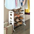 thumbnail image 3 of Whitmor 4-Tier Shoe Rack - Store up to 20 Pairs of Shoes - Silver and White, 3 of 9