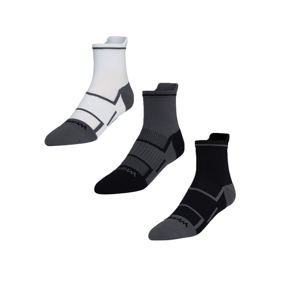 Wrangler Comfort Compression Quarter Socks for Men, Size 6-12, 3 Pairs
