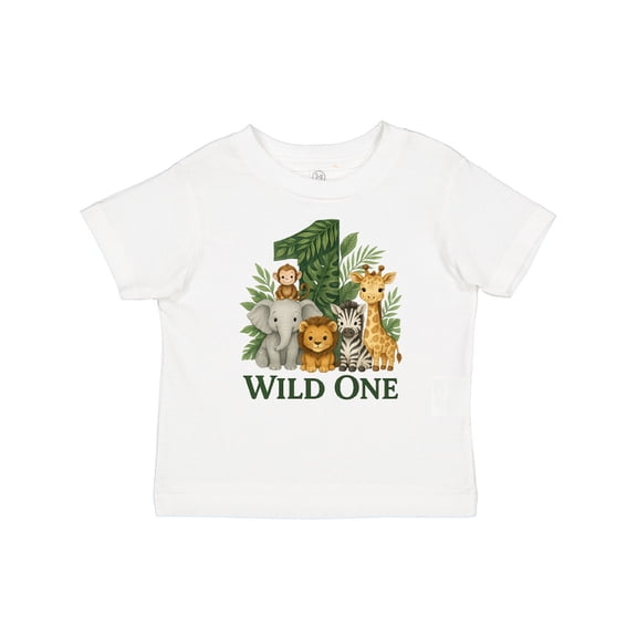Inktastic Wild One 1st Birthday Safari Animals Boys or Girls Baby T-Shirt