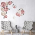 thumbnail image 4 of 19 PCS Large and Medium Peony Rose Flowers Wall Decors Watercolor Stickers for Wall Background in Living Room Nursery Kids Bedroom Office and Work (Set of 2 Variants), 4 of 6