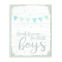 The Kids Room by Stupell Thank Heaven Boys Blue Kids Word Design Wall Plaque by Daphne Polselli