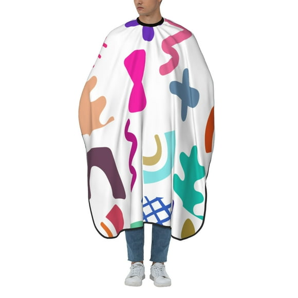 ZICANCN Hair Cutting Cape for Adults, Geometric Abstract Doodles Cape Salon Barber Cape for Hair Stylist Shampoo Capes Waterproof 55x66 IN