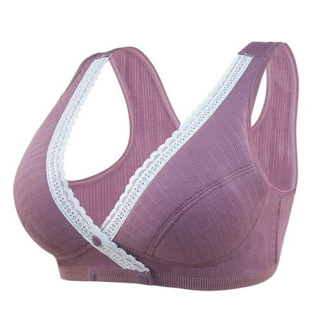 

wendunide pajama set for women Women s Adjustable Sports Front Closure Extra-Elastic Breathable Lace Trim Bra Purple 40