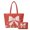 Christmas Bow Snowflake Print, variant on ZUXONGSY Christmas Holiday 2 Piece Quilted Shoulder Bags Spacious Sturdy for Business Polyester Women's Quilted Bag