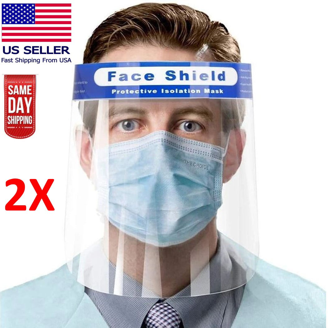 Safety Full REUSABLE Face Shield Guard mask FAST SHIPPPING FROM NEW YORK!!! 