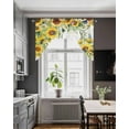 thumbnail image 4 of Sunflower Kitchen Curtains Swag Valance for Windows/Bathroom/Cafe, Summer Botanical Butterfly Watercolor Rod Pocket Drape Panel Swag Curtain Valance for Bedroom/Living Room 55''x36'', 4 of 6