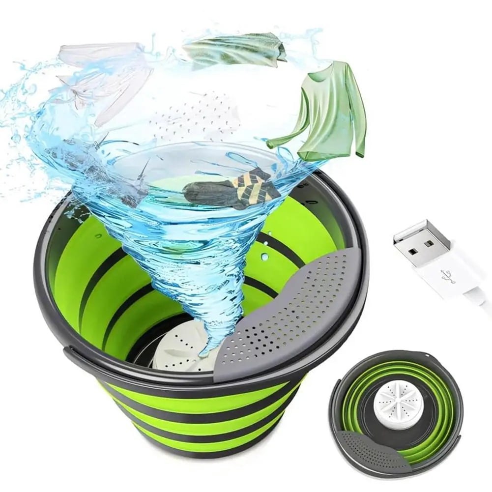 Foldable Washer Foldable Washer Bucket Portable Personal Clothes Washer Ultrasonic Turbine Washer for Socks Underwear