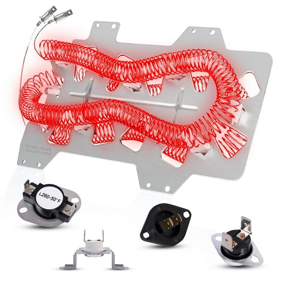 Dryer Heating Element Thermostat for Samsung DVE50M7450W A3 DV393ETPAWR A1 DV42H5000EW A3 DV48H7400EW A2 DV363EWBEUF A1 DV42H5200EW A3 DV448AEW/XAA DV361EWBEWR A3 DV42H5200EF A3 Thermal Fuse