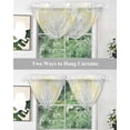 thumbnail image 5 of Waterfall Valances for Windows, Yellow Gray Kitchen Sheer Valance Curtains, Pastoral Botanical Branch Aesthetics Rod Pocket Elegant Swag Valances for Living Room Bedroom, 47.2"x38.5", 2 Panel, 5 of 8