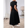 thumbnail image 5 of Women'S Short Sleeve Maxi Dresses Casual Long Dress with Pockets Black XL, 5 of 8