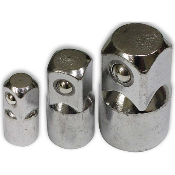 ToolUSA 3-Piece Adaptor Set | Socket Converters: 3/8" to 1/4" | 1/2" to 3/8" | 3/4" to 1/2" | Durable Snap-On Design for All
