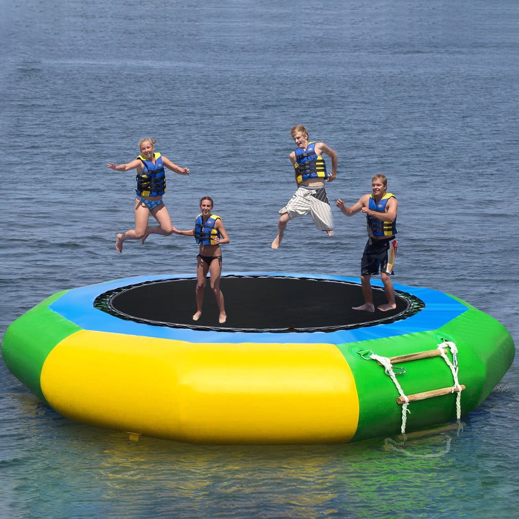 Details about   10Ft Inflatable Water Bounce Platform Jump Floated Water Trampoline Summer US 