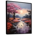thumbnail image 2 of Designart "Silvery Waters of a Pink River I" Landscape & Nature Floater Framed Wall Art Living Room, 2 of 7