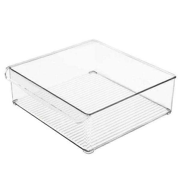 30x30x10cm Transparent Food Storage Box Plastic Refrigerator Preservation Crisper Lunch Box Kitchen Sorting Container (Large)