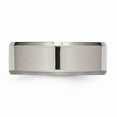 thumbnail image 3 of Titanium Beveled Edge 8mm Brushed and Polished Band Size: 11; for Adults and Teens; for Women and Men, 3 of 6