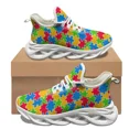 thumbnail image 1 of Nuevas zapatillas de moda para mujer con estampado de rompecabezas colorido y patrones de concienciación sobre el autismo, zapatillas para correr al aire libre, calzado deportivo cómodo y fitness., 1 of 6