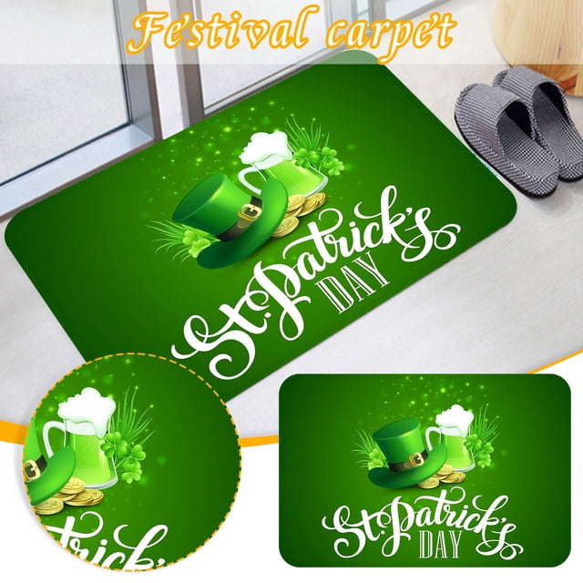 Fiudx Artículos en oferta con ofertas flash Felpudo del día de San Patricio, alfombra decorativa para el hogar, alfombra para sala de estar