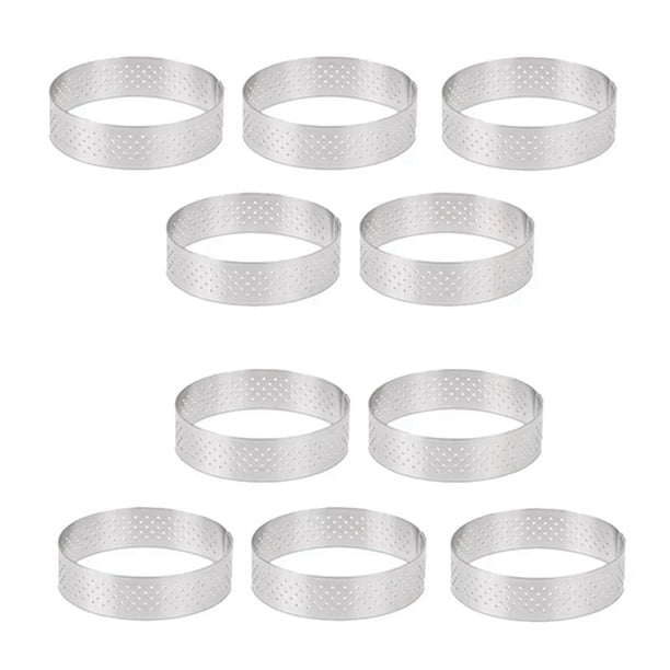 Anillo Circular para Tarta de Acero Inoxidable Molde para Pastel de Torre Herramientas para Hornear, Anillo Perforado para Mousse Pastel