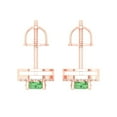 thumbnail image 3 of 1.24 ct Screw-Back Stud Earrings for Women | 5.0mm Round Cut Simulated Green Diamond | 18K Rose Gold, 3 of 4