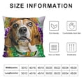 thumbnail image 5 of YINGXI Throw Pillow Cushion Cover, Happy Basset Hound Dog Wearing a Jester Hat Neck Garland Bead Necklace, Decorative Square Accent Pillow Case,White Brown 18x18in, 5 of 5