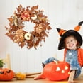 thumbnail image 6 of YIKA Halloween Decoration Halloween White Pumpkin Hydrangea And Berry Wreath Spooky And Elegant Decorative Piece F3Halloween Yard Decor, 6 of 9