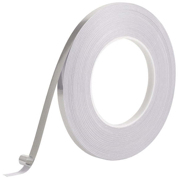 Silver Metalized Polyester Film Tape 50m x 8mm Self Adhesive Brushed Metallic Tape Peel and Stick Mirror Border Caulk Molding Trim DIY