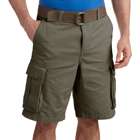 Faded Glory - Men's Twill Belted Cargo Short - Walmart.com