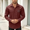 thumbnail image 5 of Cmfcve Button Down Shirts for Men Long Sleeve Solid Office Work Tops Lapel Collar Casual Loose Fit Classic Shirts, 5 of 7