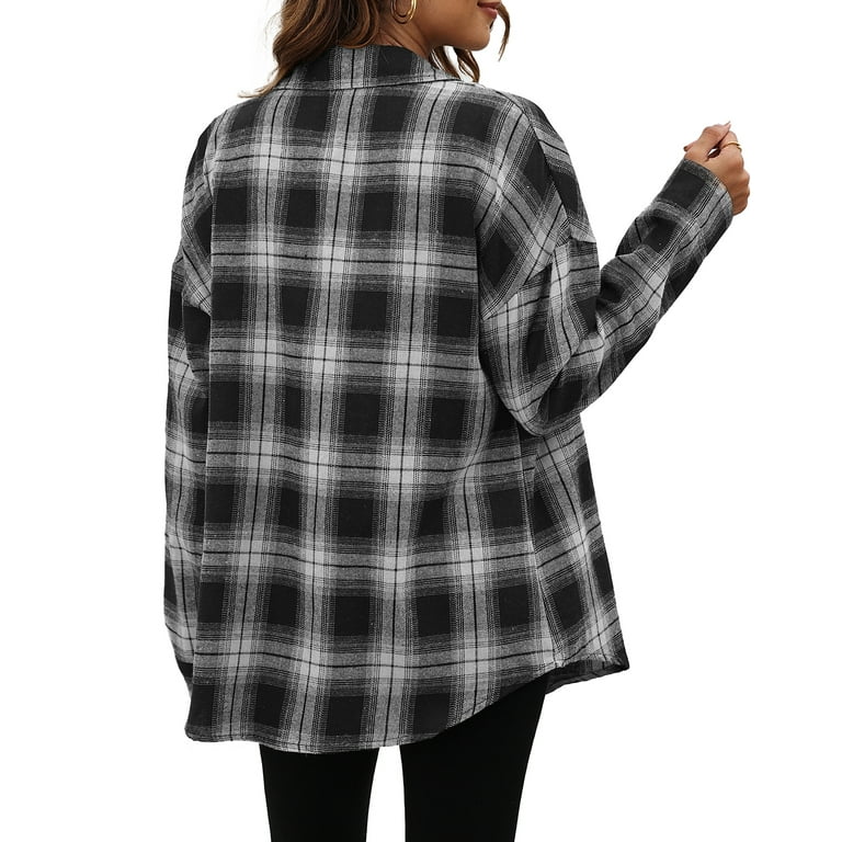 トップス ovySoft Flannel Wide Shirts black kaja Soft Flannel Wide Shirts (black) | OVY