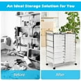 thumbnail image 4 of 15-Drawer Rolling Storage Cart, Multipurpose Rolling Storage Cart, Storage Organizer on Wheels, Durable Metal Frame, Scrapbook Paper Tools, Suitable for Office School (Clear), 4 of 18