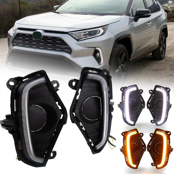 ZS Auto Front DRL Daytime Running Light For Toyota RAV4 2019 2020 Waterproof LED Fog Lamp w