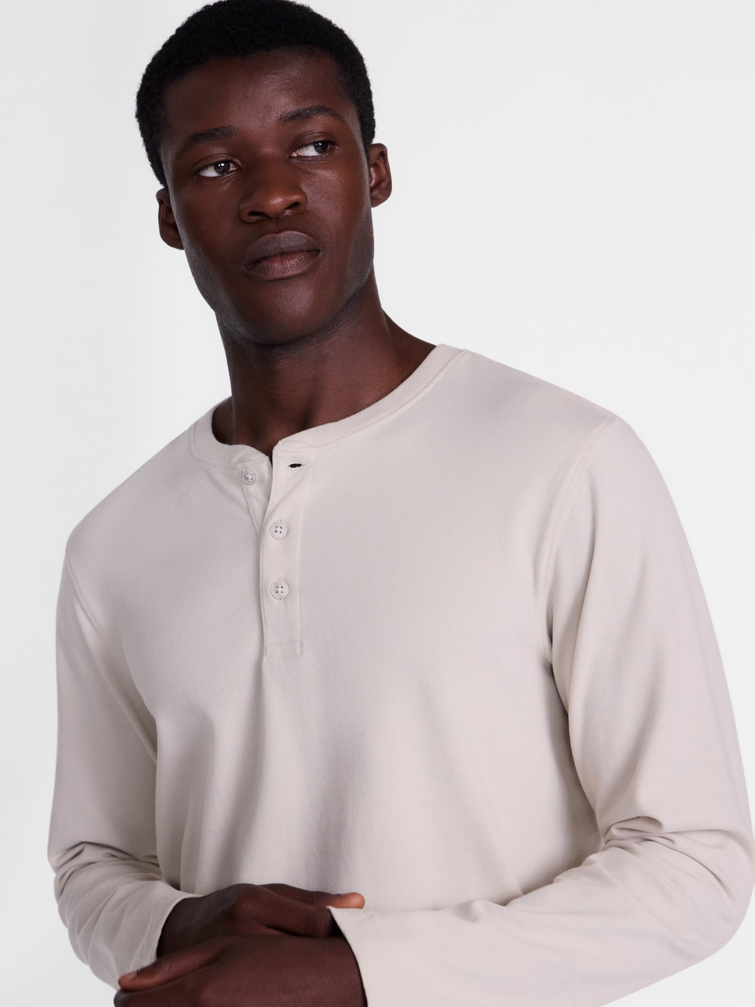 George Men's Henley Shirt with Long Sleeves, Sizes S-5XB