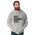 thumbnail image 3 of Best Grandpa Ever Grandfather Poppop Men's Big & Tall Graphic Zip Up Hoodie Brisco Brands 5X, 3 of 5