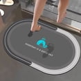 thumbnail image 1 of Fiudx Alfombra de Baño de Secado Rápido, Absorbente de Agua, de Poliéster Antideslizante, Elegante Diseño Gris, Ideal para La Entrada de La Ducha o El Baño, Solución para El Confort Del Hogar, Fácil, 1 of 6
