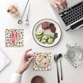 thumbnail image 1 of RYLABLUE Merry Christmas Set of 4 Coaster for Drinks, Absorbent Ceramic Stone Coasters Cup Mat with Cork Base for Home Kitchen Room Coffee Table Bar Decor, 1 of 4
