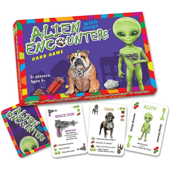 Alien Encounters with Dogs Card Game - Hilarious - Families, Parties, Children - Help Neighborhood Dogs in Warding Off an Alien Attack!