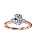 thumbnail image 1 of 0.70 Carat Excellent Oval Cut Real Diamond Latest Design Three Stone Engagement Ring for Ladies Solid 14K Rose Gold Size 7.5, 1 of 8