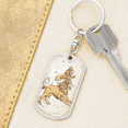 thumbnail image 6 of Celestial Lion Stainless Steel or 18k Gold Premium Swivel Dog Tag Keychain, 6 of 16