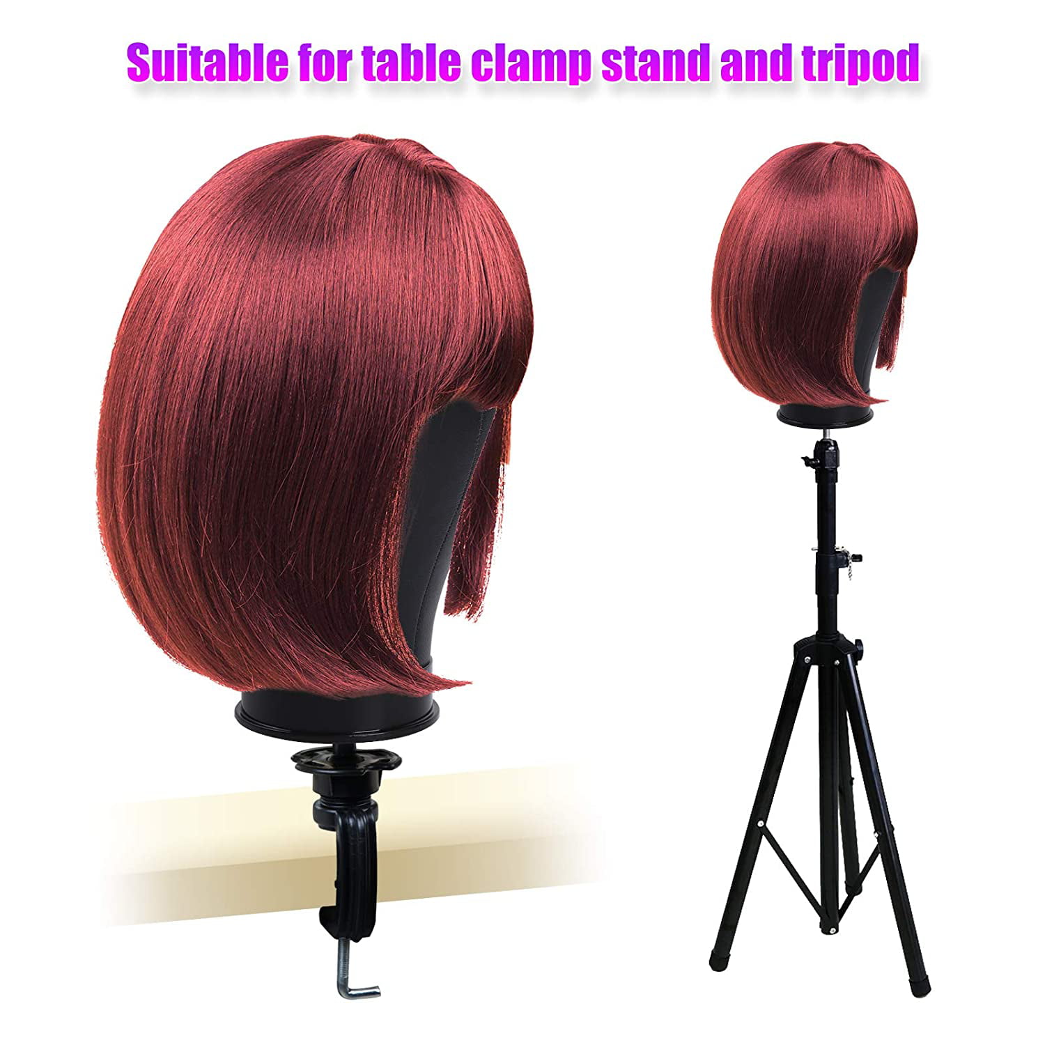 Wig Stand Tripod with Head,23 Inch Red Wig Head Stand with