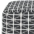 thumbnail image 2 of Simpli Home Noreen Boho Square Pouf in Slate Grey and White Handloom Woven Pattern, 2 of 5