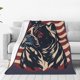 thumbnail image 1 of Fotbe Patriotic Bulldog Art Manta de Franela Acolchonada con Estampado, Súper Suave y Esponjosa, Extra Grande para Sofá, Cama, Uso Todo el Año-50"x40", 1 of 7