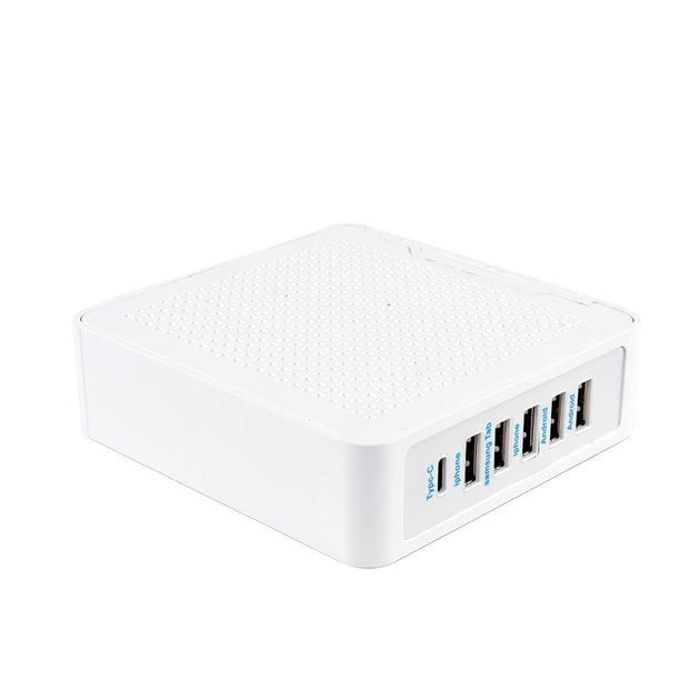 Cargador De Teléfono Usb De 6 Interfaces Adaptador De Carga Rápida Estación De Carga De Teléfono Multipuerto Para Android Para Iphone Para Samsung Monstrate EL013319-01