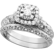 1/3 CT. T.W. Diamond 10kt. White Gold Bridal Set