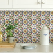 InHome Tuscan Tile 10 in. x 10 in. Peel and Stick Resin Backsplash Tiles (4-Pack)