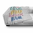 thumbnail image 3 of Saying Soft Flannel Fleece Blanket, Hello in Different Languages with Floral and Abstract Details Fun Greeting Words Art, Cozy Plush for Indoor and Outdoor Use, 50" x 70", Multicolor, by Ambesonne, 3 of 6