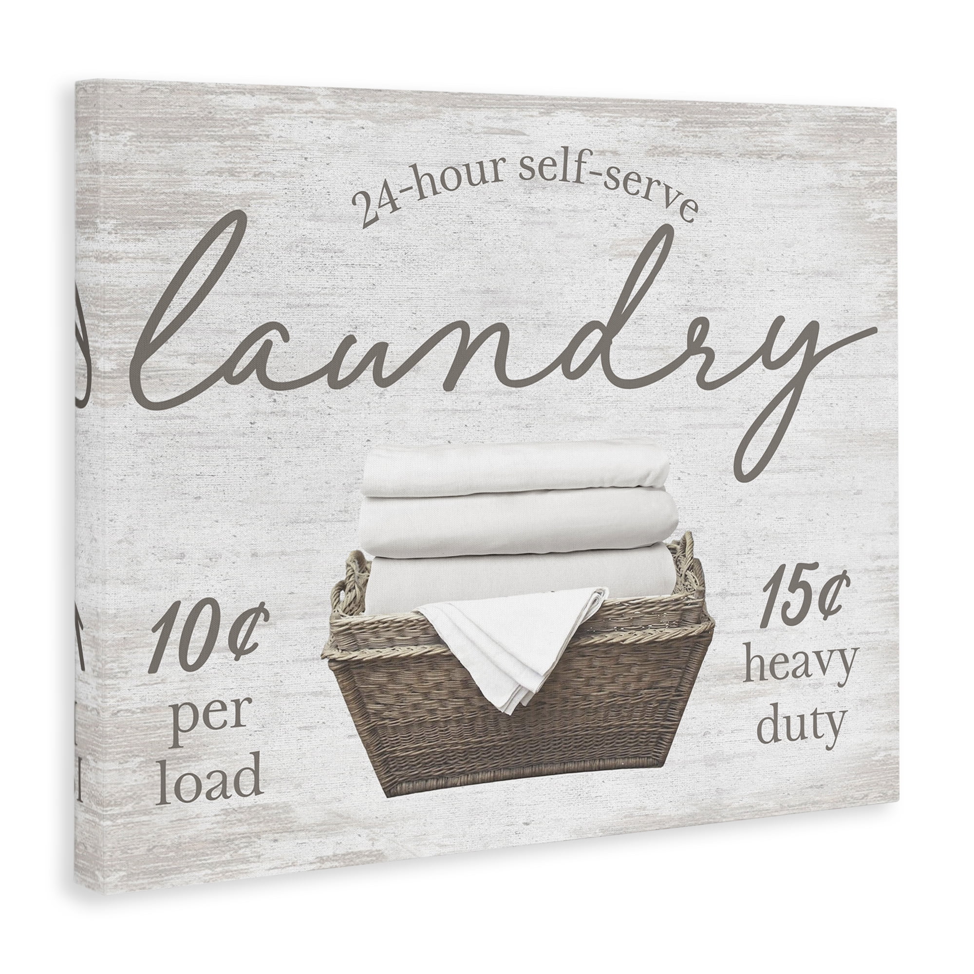 Stupell Industries Vintage Laundry Ad Typography Painting Gallery Wrapped Canvas Art Print Wall Art, 40 x 30