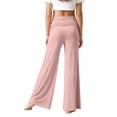 thumbnail image 7 of Kids Wide Leg Fold Over Yoga Pants Coral Girl Yogahose Lounge Pant Ruched Waist Sports Foldover Sweatpants, 7 of 7