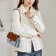 thumbnail image 2 of Chaqueta de plumón para mujer, abrigo corto acolchado con solapa, ligero, cálido, suelto, sencillo, informal, elegante, con botones, abrigo de invierno para mujer, 2 of 5