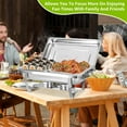 thumbnail image 3 of EVGTTI 6 Pack 8 QT Chafing Dish High Grade Stainless Steel Chafer Complete Set, Silver Food Wamer with Half Size Food Pan, Metal Handle for at least 8 People, 3 of 7
